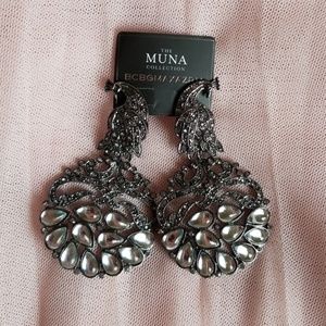 Pave Peacock Earrings